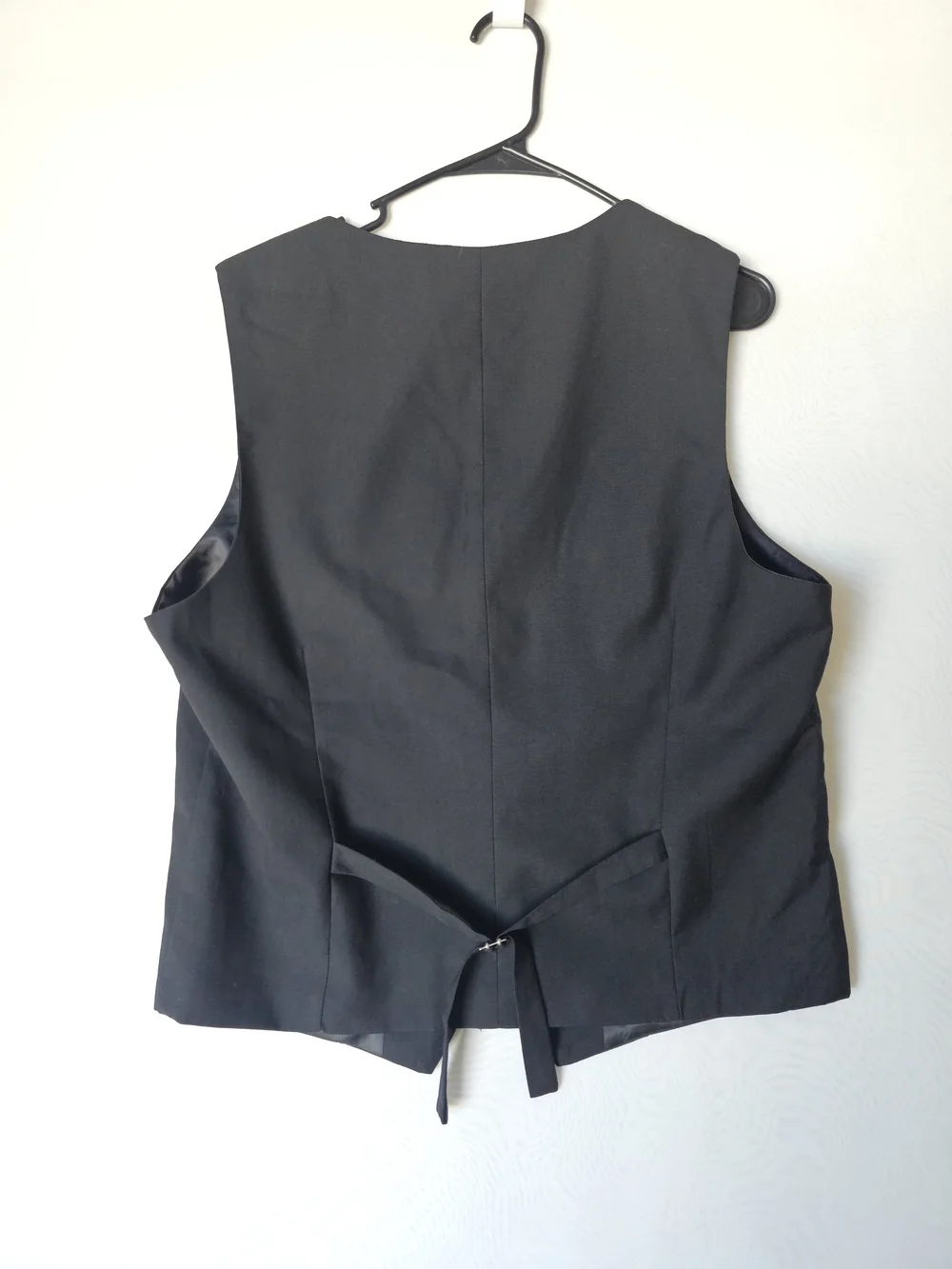 Men's Black Classic Formal Suit Vest - Size L - Adjustable Back Strap